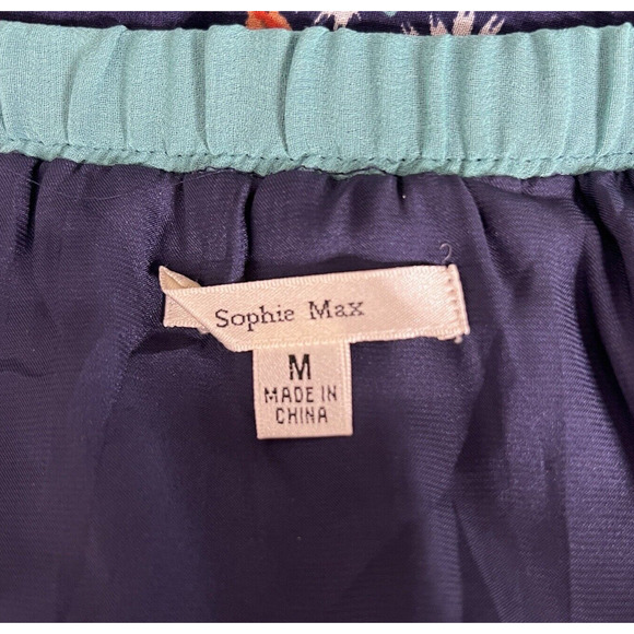 Sophie Max Skirt Womens Medium Skirt Blue Pink Floral Tiered Peasant Skirt Boho - Picture 6 of 8